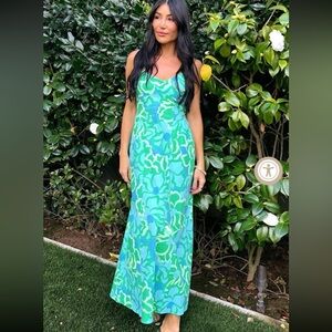 Show Me Your MUMU Allegra Midi Dress in Spring Tiffany Floral NWT Size L